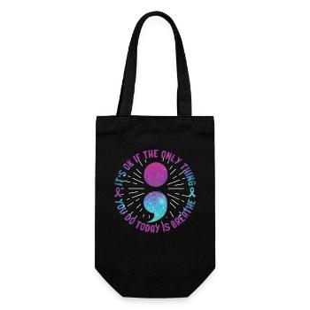 Guerrier de la santé mentale violet et turquoise - Sac à bouteille - noir - Devant