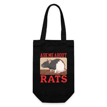 Rats, Rat Owner, Rat Lover Gift - Gift Bag for Bottles - black - Front