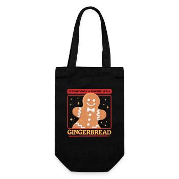 Lebkuchen Lebkuchenmann Geschenk - Geschenkbeutel für Flaschen - Schwarz - Vorne