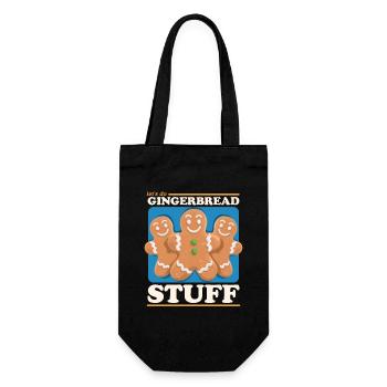 Lebkuchen Lebkuchenmänner Geschenk - Geschenkbeutel für Flaschen - Schwarz - Vorne