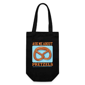 Brezel Brezeln Brezelliebhaber Geschenk - Geschenkbeutel für Flaschen - Schwarz - Vorne