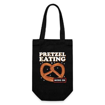 Brezel lustige Brezeln Brezelliebhaber Geschenk - Geschenkbeutel für Flaschen - Schwarz - Vorne