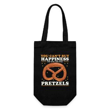 Brezel Liebhaber | lustige Brezeln Geschenk - Geschenkbeutel für Flaschen - Schwarz - Vorne