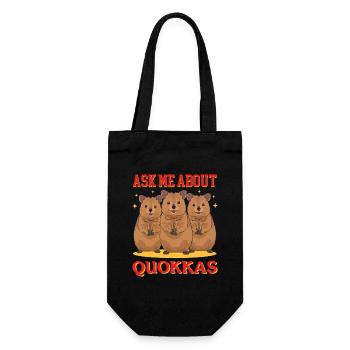 Quokka Short-tailed Kangaroo Kangaroo Gift - Gift Bag for Bottles - black - Front