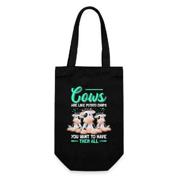 Cow Cow Lover | cute cows gift - Gift Bag for Bottles - black - Front