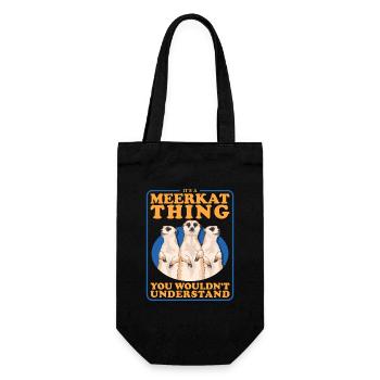 Meerkat Family Funny Meerkat Gift - Gift Bag for Bottles - black - Front