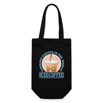 Iced Coffee Iced Coffee Coffee Lover Gift - Gift Bag for Bottles - black - Front