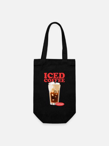 Café glacé amateur de café Cadeau de café glacé - Sac à bouteille - noir