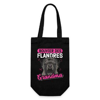 Bouvier des Flandres Grandma Vlaamse Koehond Gift - Gift Bag for Bottles - black - Front