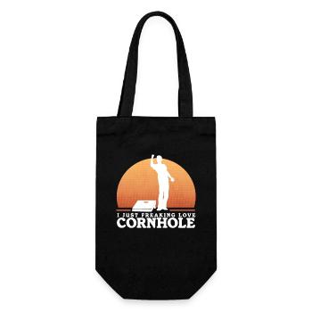 Cornhole Player Blind Hole Bean Bag Gift - Gift Bag for Bottles - black - Front