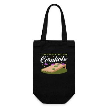 Cornhole Player Bean Bag Blind Hole Gift - Gift Bag for Bottles - black - Front