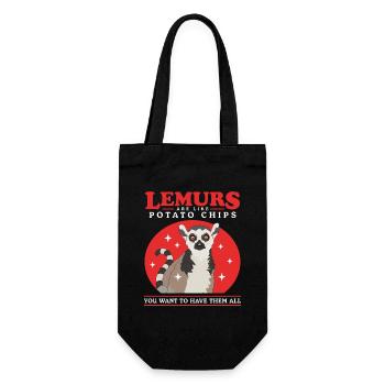 Lemur Ring-tailed Lemur Lemur Gift - Gift Bag for Bottles - black - Front