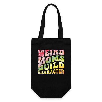 Weird Moms Build Character - Gift Bag for Bottles - black - Front