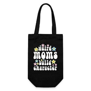 Weird Moms Build Character - Gift Bag for Bottles - black - Front