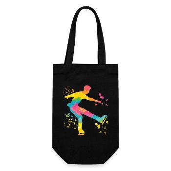 Eiskunstläufer Schlittschuhlaufen Eiskunstlauf - Geschenkbeutel für Flaschen - Schwarz - Vorne