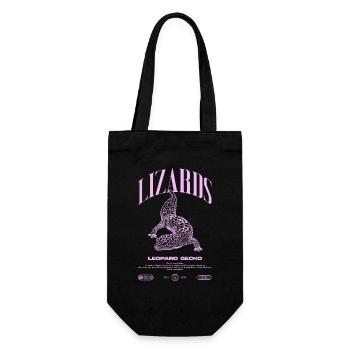 Leopard Gecko Moderne Reptilienwärter Streetwear - Geschenkbeutel für Flaschen - Schwarz - Vorne