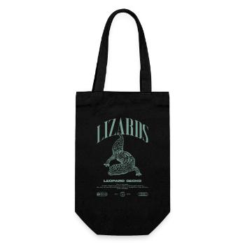 Leopard Gecko Moderne Reptilienwärter Streetwear - Geschenkbeutel für Flaschen - Schwarz - Vorne