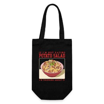 Kartoffelsalat Erdäpfelsalat Geschenk - Geschenkbeutel für Flaschen - Schwarz - Vorne