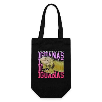 Iguana Lizard Reptile Iguanas Gift - Gift Bag for Bottles - black - Front
