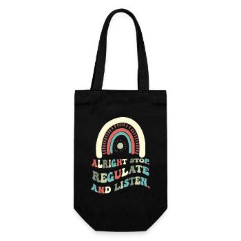 Stop Regulating and Listening Teacher - Gift Bag for Bottles - black - Front