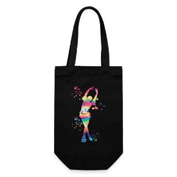 Eiskunstläufer Schlittschuhlaufen Eiskunstlauf - Geschenkbeutel für Flaschen - Schwarz - Vorne