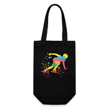 Speed skater Sportswoman Speed Skating - Gift Bag for Bottles - black - Front