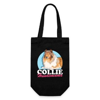 Collie Hundmama Langhaarcollie Hund Geschenk - Geschenkbeutel für Flaschen - Schwarz - Vorne