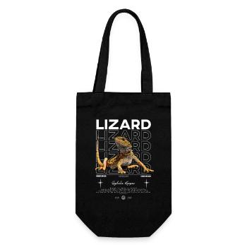 Bartagame Streetwear Eidechse Hüter - Geschenkbeutel für Flaschen - Schwarz - Vorne