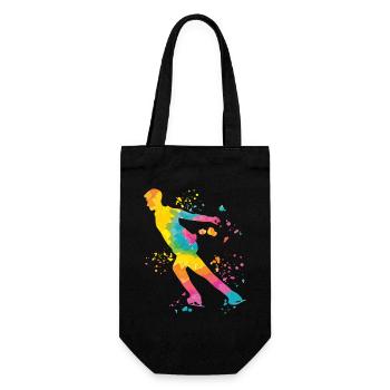 Eiskunstläufer Schlittschuhlaufen Eiskunstlauf - Geschenkbeutel für Flaschen - Schwarz - Vorne