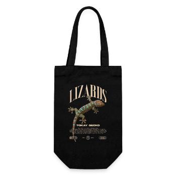 Tokay Gecko Modern Reptile Keeper Streetwear - Geschenkbeutel für Flaschen - Schwarz - Vorne