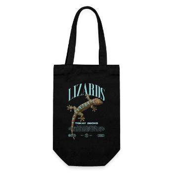Tokay Gecko Modern Reptile Keeper Streetwear - Geschenkbeutel für Flaschen - Schwarz - Vorne