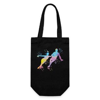 Eiskunstläufer Schlittschuhlaufen Eiskunstlauf - Geschenkbeutel für Flaschen - Schwarz - Vorne