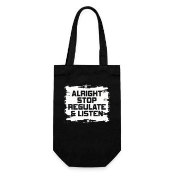 Stop Regulating and Listening Teacher - Gift Bag for Bottles - black - Front