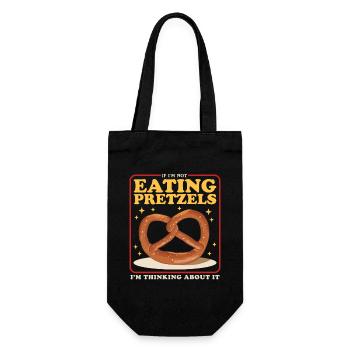 Brezel Brezeln Brezelliebhaber Geschenk - Geschenkbeutel für Flaschen - Schwarz - Vorne
