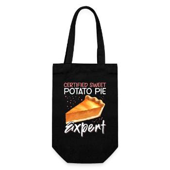 Süßkartoffelkuchen | Sweet Potato Pie Geschenk - Geschenkbeutel für Flaschen - Schwarz - Vorne