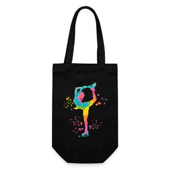 Eiskunstläufer Schlittschuhlaufen Eiskunstlauf - Geschenkbeutel für Flaschen - Schwarz - Vorne