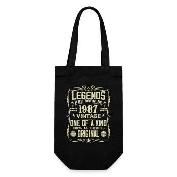 Made In 1987 Vintage Anniversary Gift 1987 - Gift Bag for Bottles - black - Front