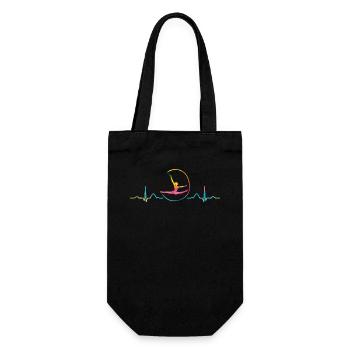 Gymnast With Band Rhythmic Gymnastics - Gift Bag for Bottles - black - Front