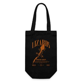 Gecko à crête Streetwear gardien de lézard - Sac à bouteille - noir - Devant