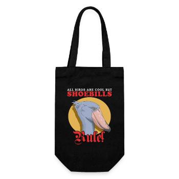 Schuhschnabel Vogel Shoebill Geschenk - Geschenkbeutel für Flaschen - Schwarz - Vorne