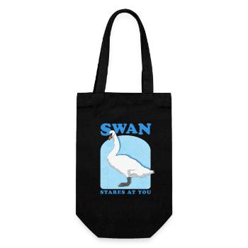 Schwan Schwäne Schwanenliebhaber Geschenk - Geschenkbeutel für Flaschen - Schwarz - Vorne