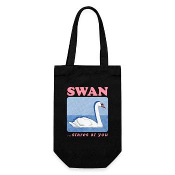 Swan Swan Lover Swans Gift - Gift Bag for Bottles - black - Front