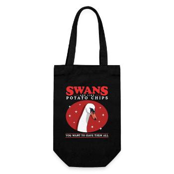 Schwan Vogel Schwanenliebhaber Schwäne Geschenk - Geschenkbeutel für Flaschen - Schwarz - Vorne