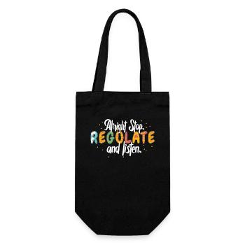 Stop Regulating and Listening Teacher - Gift Bag for Bottles - black - Front