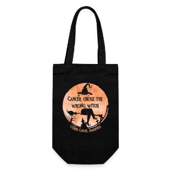 Cancer, Witch, Peach, Uterine Cancer - Gift Bag for Bottles - black - Front