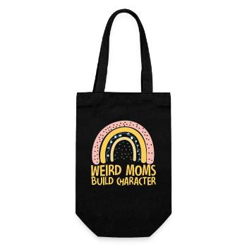 Weird Moms Build Character - Gift Bag for Bottles - black - Front