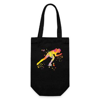 Speed skater Sportswoman Speed Skating - Gift Bag for Bottles - black - Front