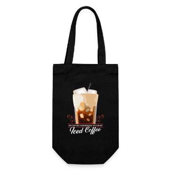 Iced Coffee Iced Coffee Coffee Lover Gift - Gift Bag for Bottles - black - Front