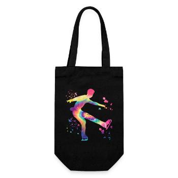 Eiskunstläufer Schlittschuhlaufen Eiskunstlauf - Geschenkbeutel für Flaschen - Schwarz - Vorne