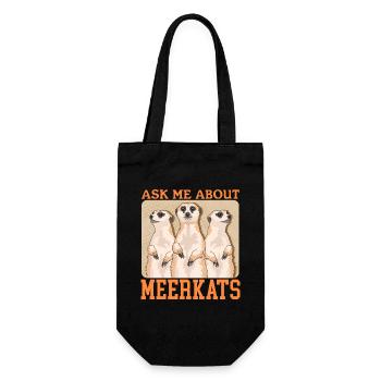Meerkat Funny Meerkat Gift - Gift Bag for Bottles - black - Front